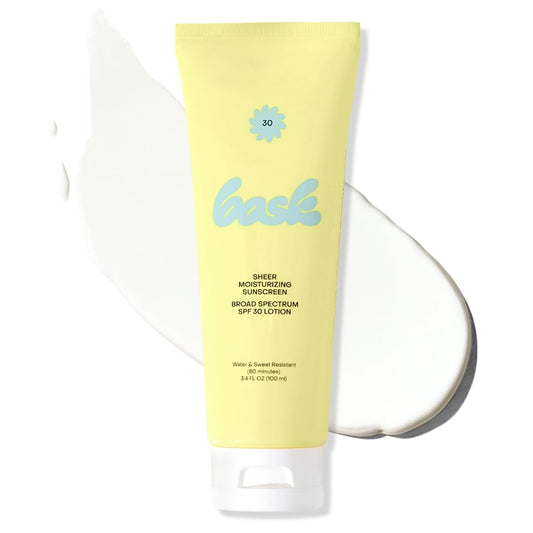 Bask SPF 30 Sheer Moisturizing Sunscreen Lotion - Broad Spectrum UVA/UVB Protection, Dermatologist Recommended, Hydrating, Lightweight & Non-Greasy Beauty & Personal Care Bask