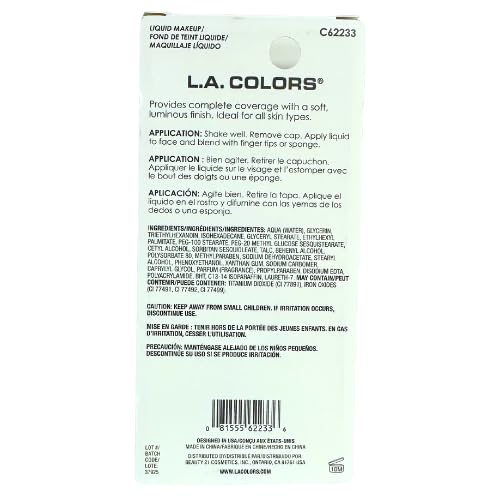 LA Colors Liquid Makeup, True Beige, C62233, 0.41 fl oz Beauty & Personal Care L.A. COLORS