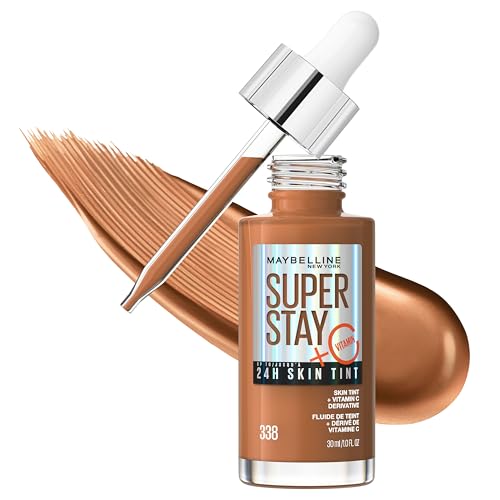 Maybelline Super Stay Up to 24HR Skin Tint, Radiant Light-to-Medium Coverage Foundation, Makeup Infused With Vitamin C, 338, 1 Count Beauty & Personal Care MAYBELLINE