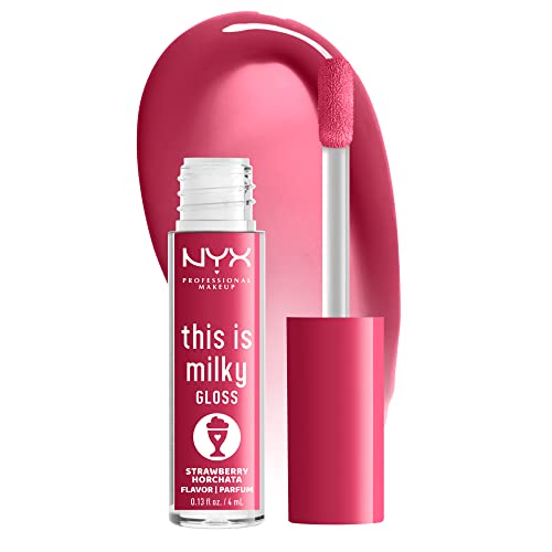 NYX PROFESSIONAL MAKEUP This Is Milky Gloss, Lip Gloss with 12 Hour Hydration, Vegan - Strawberry Horchata (Mauve Pink) Beauty & Personal Care NYX PROFESSIONAL MAKEUP