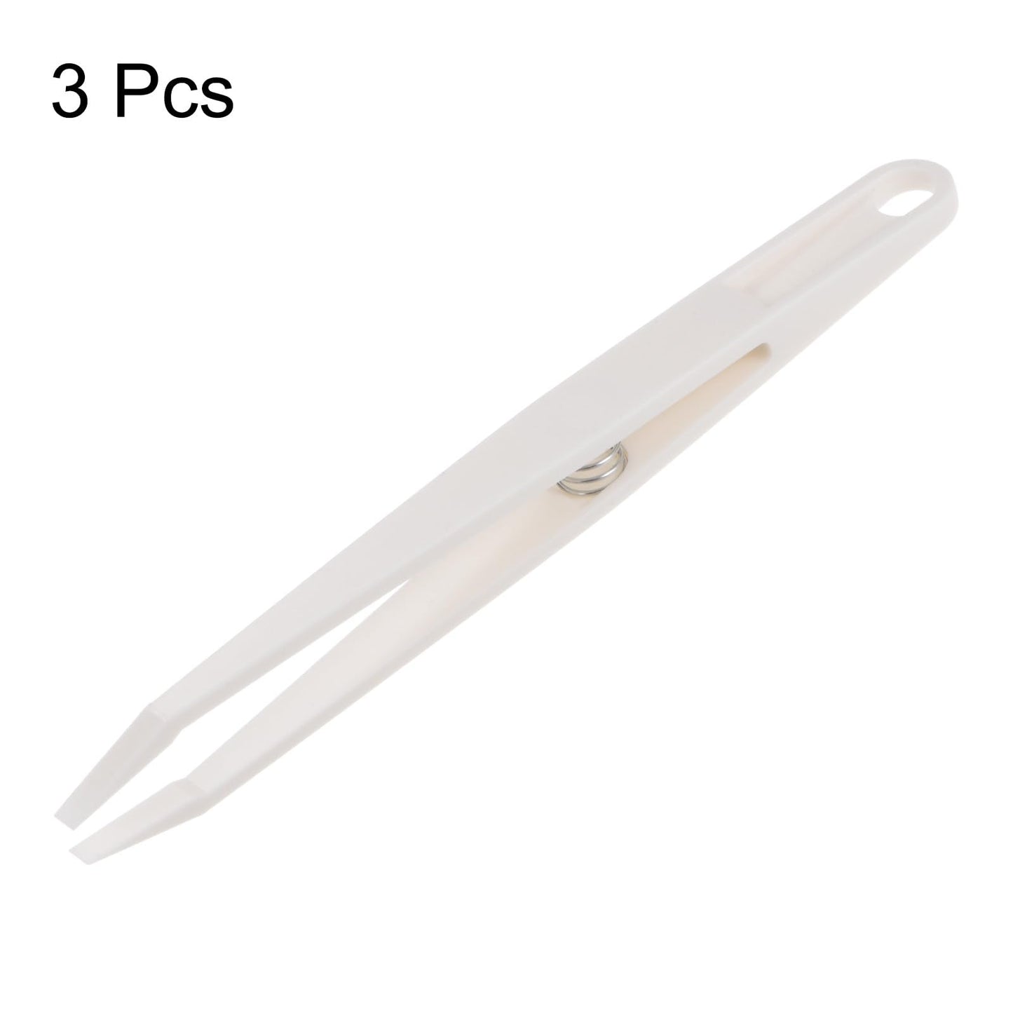 HARFINGTON 3pcs Sticker Tweezers for Crafting 4.53" Flat Tip with Spring Plastic Tweezers Craft Tweezers for Stickers, Scrapbooking, Eyelash Beauty and Personal Care HARFINGTON