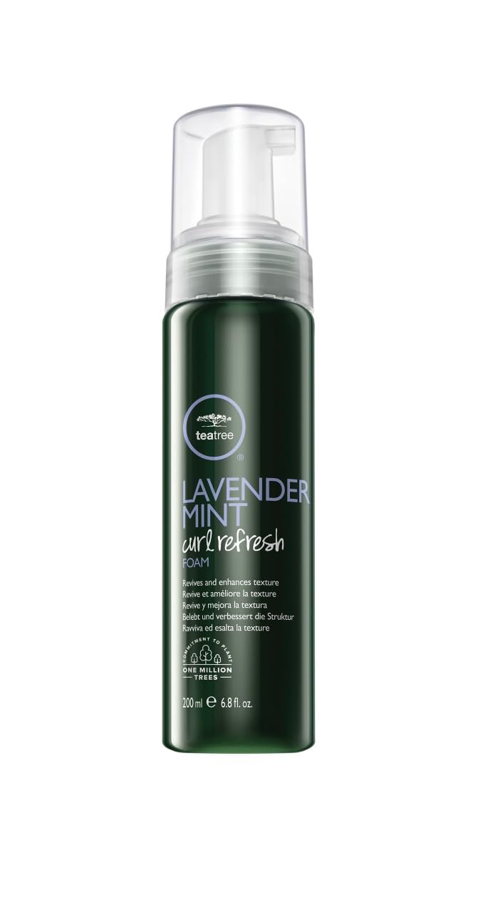 Tea Tree Lavender Mint Curl Refresh Foam, Hair Mousse, For Coarse, Curly + Dry Hair, 6.8 fl. oz. Beauty & Personal Care Tea Tree