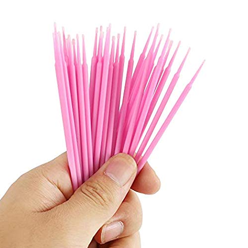 Coobbar 100pcs/lot Durable Micro Disposable Eyelash Extension Mascara Brush Eyelash Glue Cleaning Stick for Women (Pink) Beauty & Personal Care Coobbar