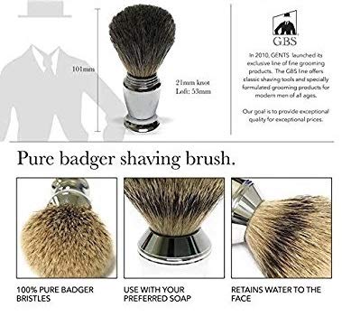 G.B.S Men's Shaving Set, Double Edge Safety Razor, Shaving Brush, Shaving Bowl, Soap, Leather Case, 20 Blades Beauty and Personal Care G.B.S