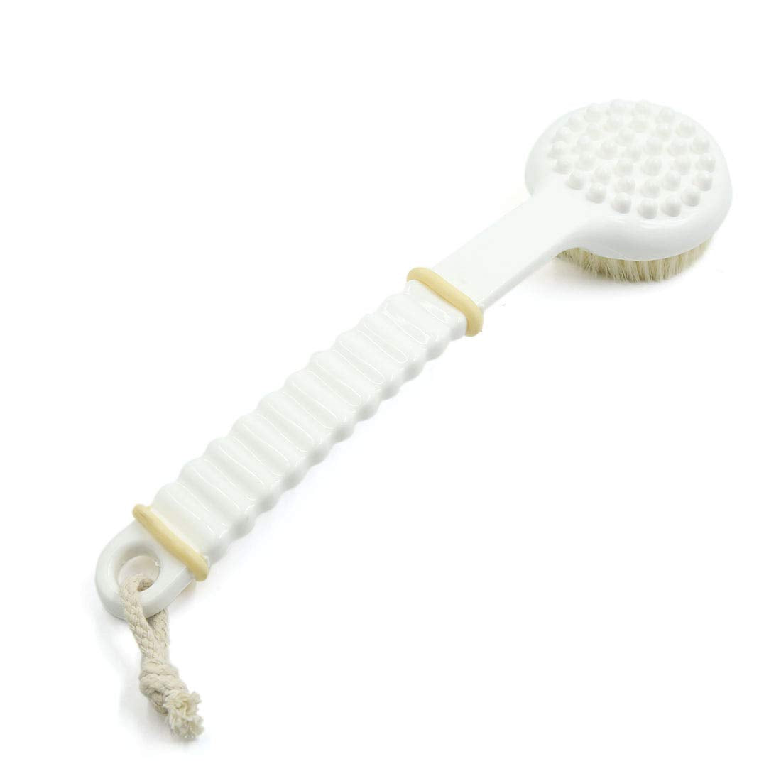 Ruilogod White Beige Soft Bristle Good Performance Handle Body Brush Shower Scrubber 12.2inch (id: cf8 ab0 c7e 986 82e Beauty and Personal Care Ruilogod