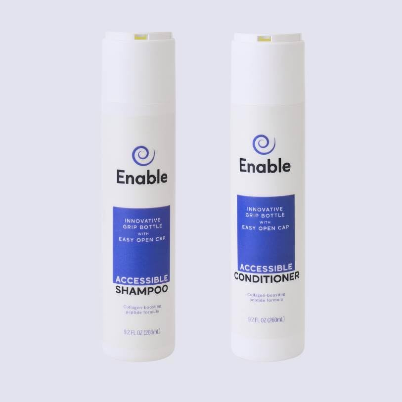 Enable Shampoo & Conditioner Bundle - Hair Growth Support, Sulfate-Free for All Hair Types, Accessible Bottles with Citrus Scent, Swertia Japonica Beauty & Personal Care Enable