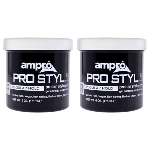 AmPro Pro Styl Styling Gel - Non-Flaking, Alcohol Free, Vegan Formula - Flexible, Touchable Hold for All Hair Textures - Regular - 2 pc Beauty & Personal Care AmPro