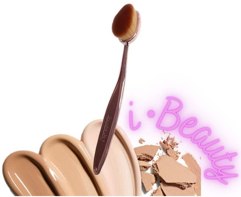 iBeauty™ Make Up Contour Brush FaceWand Mermaid Oval Soft Rose Gold- FB1011 (Powder) Cruelty Free - Vegan Friendly Beauty & Personal Care ibeauty