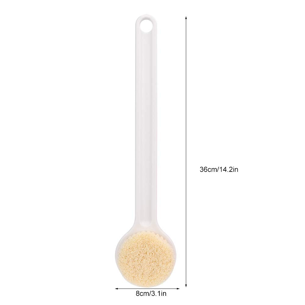 Garosa Back Scrubber Brush, Soft Exfoliating Cleansing Shower Brush for Bath Shower PP Nylon White Green 14.2 Inch Long Handle Anti Slip Grip Hanging Beauty and Personal Care Garosa