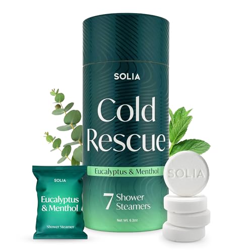 Menthol and Eucalyptus Shower Steamers, Patented Vapor Shower Tablets Aromatherapy Bath Bombs for Women, Spa Relaxing Gifts for Women and Men Beauty and Personal Care Solinia