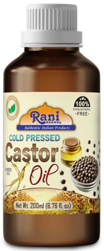 Rani Castor Oil 6.76 Ounce (200ml) Cold Pressed | 100% Natural | NON-GMO | Kosher | Vegan | Gluten Free | Indian Origin Beauty & Personal Care Rani Brand Authentic Indian Products