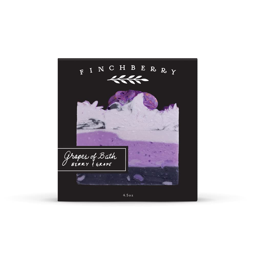 FinchBerry Handmade Natural Mixed Berry Scented Soap Bar (Grapes of Bath), Moisturizing Shea Butter & Coconut Oil, Vegan, Gluten Free & Sulfate Free Beauty & Personal Care FinchBerry