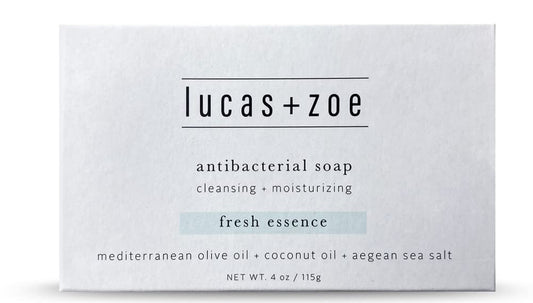 Lucas + Zoe Fresh Essence Antiseptic Bar Soap - 4 Ounce Moisturizing Body Soap Bar Made With Natural Ingredients Like Mediterranean Olive Oil, Coconut Beauty & Personal Care lucas + zoe