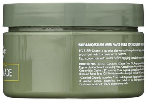 SheaMoisture Men Waves Pomade Argan Oil and Shea Butter - Hair Care Styling Product for Frizz Control and Waves - Men's styling hair wax 4 oz (1) Beauty & Personal Care SheaMoisture