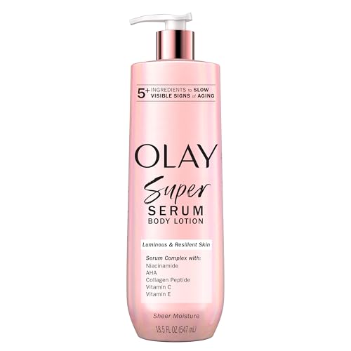 Olay Super Serum Hand & Body Lotion for Dry Skin, 24hr Long Lasting Hydration, 5+ Ingredient Complex for Bright Even Firm Luminous Skin, Sweet Vanilla Beauty & Personal Care Olay