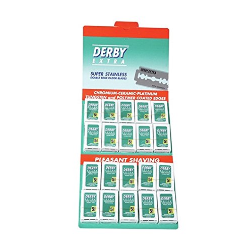 Derby Extra Double Edge Razor Blades 100ct Hanging Cart Beauty and Personal Care Derby