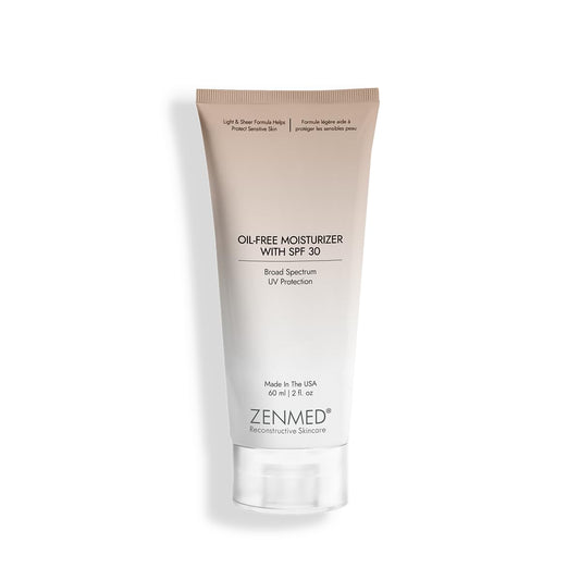 ZENMED Oil-Free Moisturizer with SPF 30-2 oz. 100% PABA-Free Light & Sheer Formula Helps Protect Sensitive & Troubled Skin Types For Oily & Acne Skin Beauty & Personal Care ZENMED