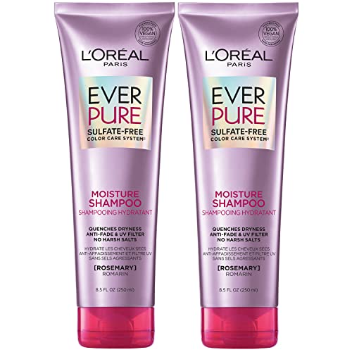 L'Oreal Paris EverPure Moisture Sulfate Free Shampoo for Color-Treated Hair, 8.5 Ounce (Set of 2)