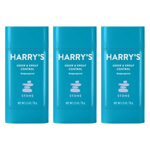 Harry's Mens Deodorant Antiperspirant, Odor & Sweat Control Antiperspirant for Men - Stone Scent, 3 Count Beauty and Personal Care Harry's