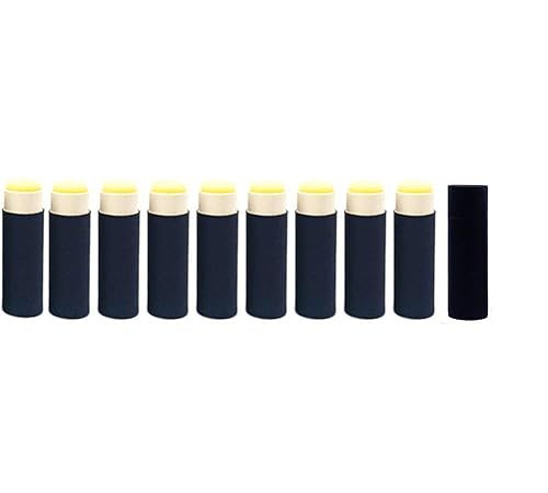 Paperboard Lip Balm Tubes,Cardboard Krafts Lipstick Tube Empty Lip Balm Container Round Paper Solid Perfume Tubes,10pcs (Black) Beauty & Personal Care glasstore