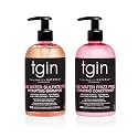 tgin Rose Water Shampoo + Conditioner Duo for Curly, Coily and Wavy Hair, Sulfate Free, with Rose Water, Acai Berries, Nourishes and Detangles Dry Beauty & Personal Care Thank God It's Natural