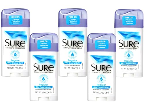 Sure Regular Original Solid Antiperspirant & Deodorant 2.7 Ounces (Pack of 5) Beauty and Personal Care Sure