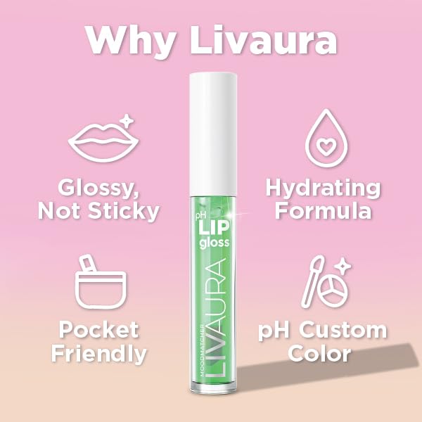 LIVAURA Tinted Lip Gloss for Women, pH Activated Hydrating, Moisturizing, Shiny Lipgloss, Non Sticky LipGloss, Glossy Lip Tint, Lip Shine, Smooth Lip Beauty & Personal Care LIVAURA