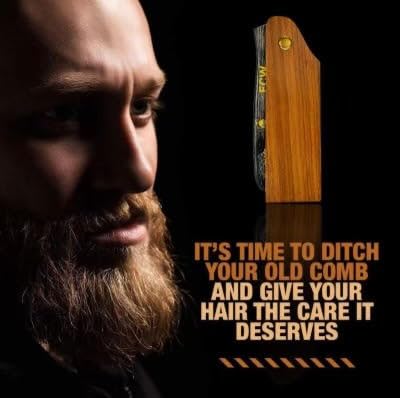 G.B.S Hair Care Set Synthetic Bristles, Handmade Foldable comb, Black Wood Beard Brush Synthetic Bristle and Pouch Beauty and Personal Care G.B.S