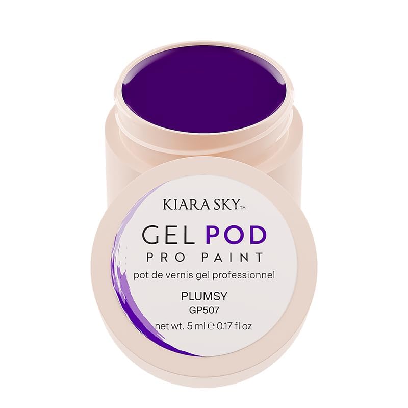 KIARA SKY Professional Nails Gel Art Pod - Ultra Pigmented Gel Art Paints (Plumsy) Bright Neon Purple