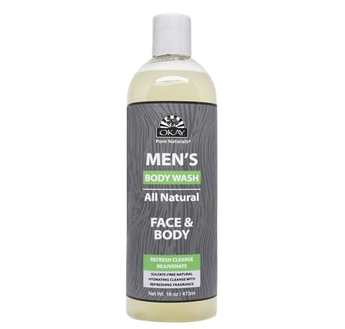 Okay men's all natural body & face wash 16 fluid ounce, Yellow, 16 Fluid Ounce Beauty & Personal Care OKAY