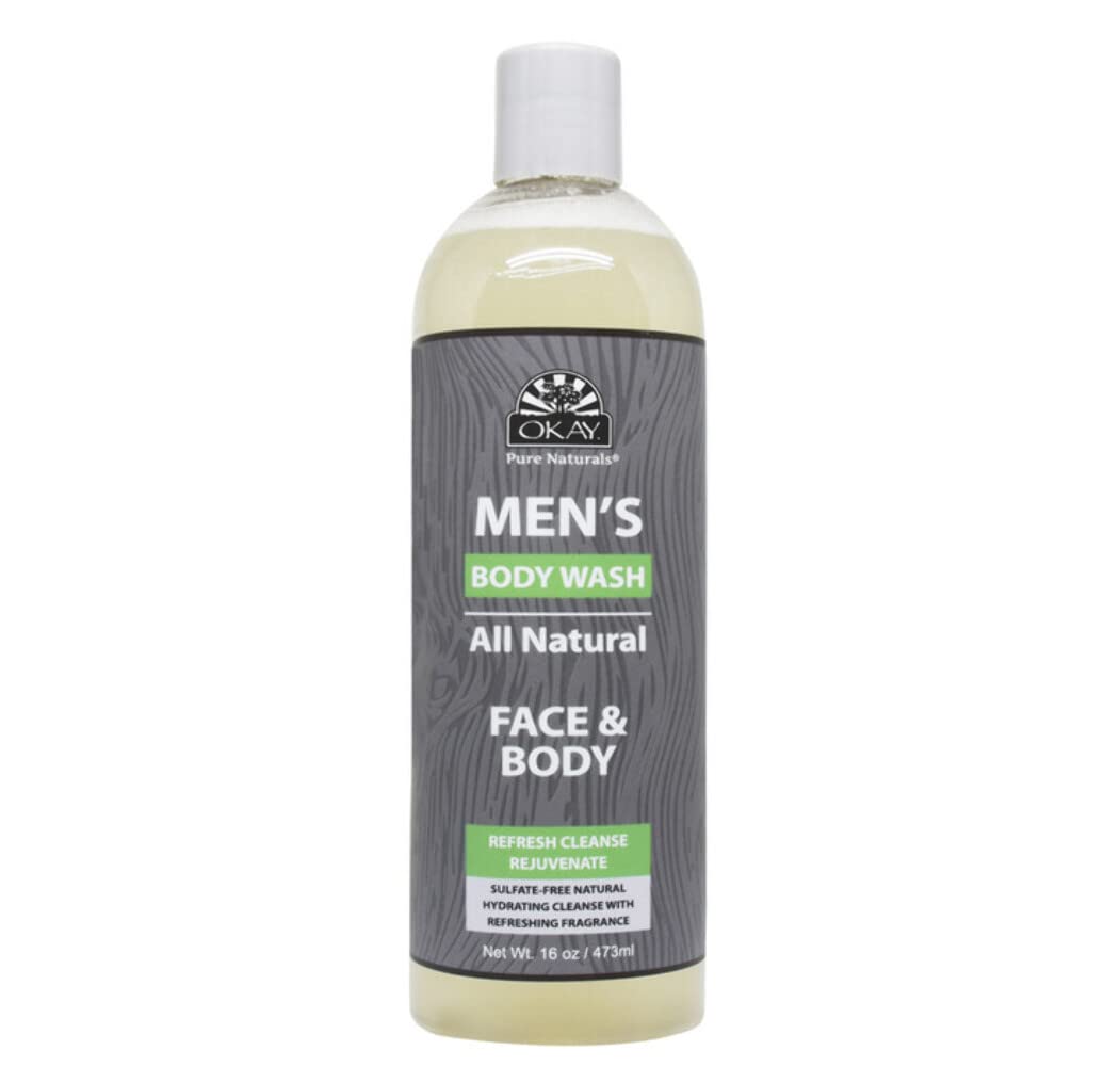 Okay men's all natural body & face wash 16 fluid ounce, Yellow, 16 Fluid Ounce Beauty & Personal Care OKAY
