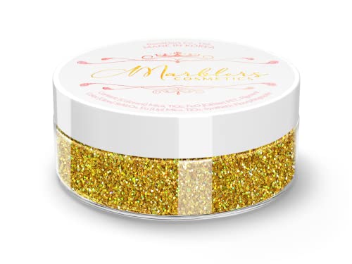 MARBLERS Holographic Face & Body Glitter [Holo 24K Gold] 0.18oz (5g) | Fine | Non-Toxic | Vegan | Cruelty-Free | Festival, Rave & Party Makeup | Eye Beauty & Personal Care MARBLERS