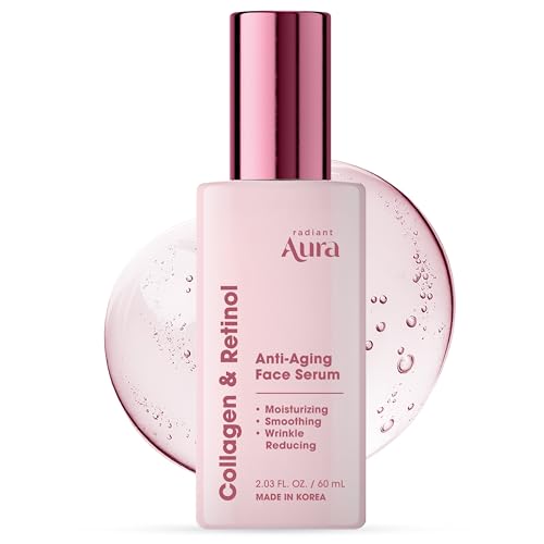 Radiant Aura Collagen & Retinol Serum For Face - Dermatologist Tested, Anti Aging, Korean Skin Care - Firming, Hydrating, Fast-Absorbing, Smoothing Beauty & Personal Care Radiant Aura