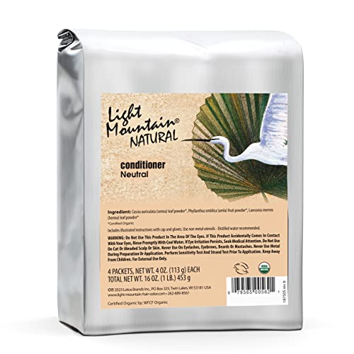 LIGHT MOUNTAIN Neutral Henna Hair Dye & Conditioner - 100% Natural, Conditioning Botanicals for Shine, 16 Oz Beauty & Personal Care LIGHT MOUNTAIN