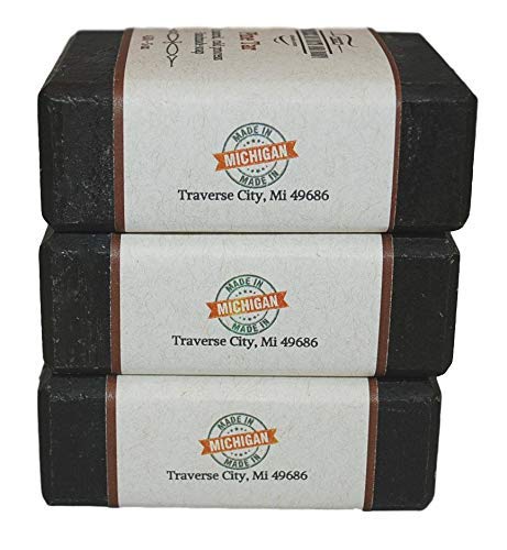 Traverse Bay Bath and Body Pine Tar Soap - Natural Cold Process Handmade Soap with Essential Oils - Pine Tar For Men With Activated Charcoal Beauty & Personal Care Traverse Bay Bath and Body