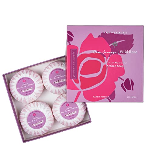 Provence Sante Luxury French Cleansing Bar - Moisturizing Shea Butter - Triple-milled Wild Rose Fragrance, 2.7oz 4-Bar Gift Box Beauty & Personal Care Provence Sante