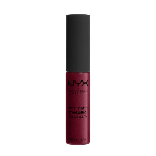 NYX PROFESSIONAL MAKEUP Soft Matte Metallic Lip Cream, Liquid Lipstick - Madrid (Cranberry Red) Beauty & Personal Care NYX PROFESSIONAL MAKEUP
