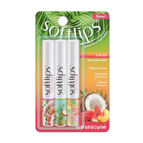 Softlips Daily Lip Moisturizer For Very Dry Lips, Tropical Flavored Lip Balms, Hydrates, Soothes & Prevents Dry, Chapped Lips, Smooth Glide Formula Beauty & Personal Care SoftLips