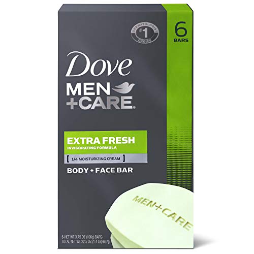 Dove Men+Care Bar 3 in 1 Cleanser for Body, Face, and Shaving to Clean and Hydrate Skin Extra Fresh More Moisturizing Than Bar Soap 3.75 oz, 6 Bars Beauty & Personal Care DOVE MEN + CARE