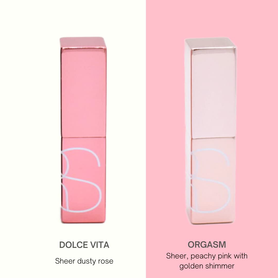 NARS Nars Mini Afterglow Lip Balm Duo Set - Orgasm & Dolce Vita Beauty & Personal Care NARS