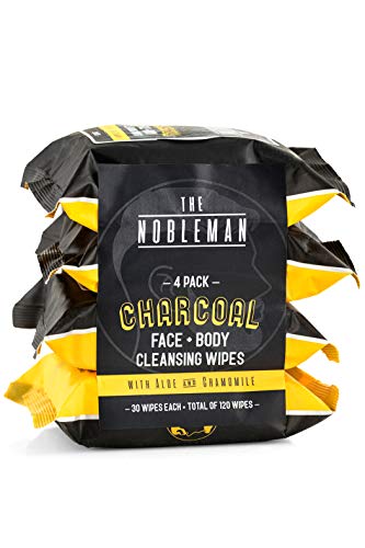 Men's Charcoal Face + Body Cleansing Wipes - 4 Pack (120ct) Beauty & Personal Care The Nobleman