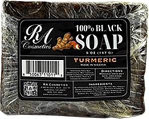 RA COSMETICS 100% African Black Soap Bar With Turmeric - 5 oz Beauty & Personal Care RA COSMETICS