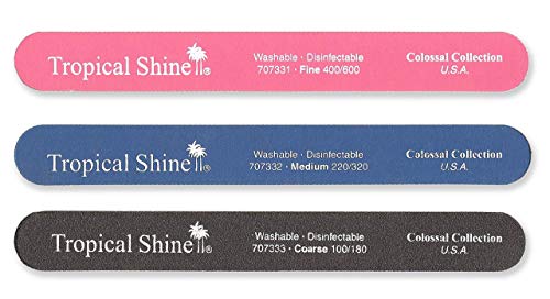 Tropical Shine 8.5 Inches Nail Files For Natural and Acrylic Nails. 3 pcs. Beauty & Personal Care Tropical Shine