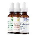 ASUTRA Face Serum Variety Pack, 3 Products - 1 fl oz 2.5% Retinol, 1 lf oz 20% Vitamin C, 1 fl oz Hyaluronic Acid Face Serum Beauty & Personal Care ASUTRA