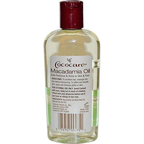 COCOCARE 100% Natural Macadamia Oil - Deep Moisture for Hair & Skin - Lightweight & Fast-Absorbing - 4 oz Beauty & Personal Care COCOCARE