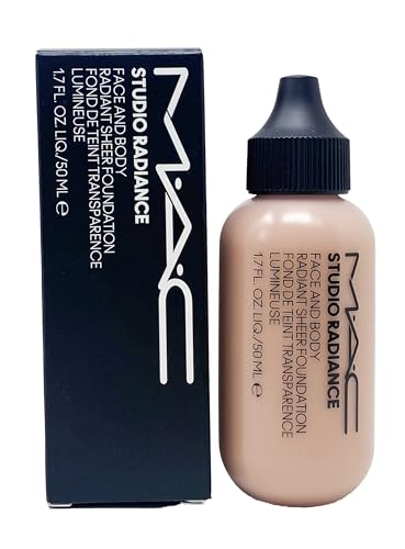 M.A.C Studio Radiance Face and Body Radiant Sheer Foundation - W4 (Rosy beige with rosy undertone for medium skin) 1.7 Fl Oz / 50 mL Beauty & Personal Care MAC
