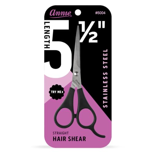 Annie Professional Stainless Steel Hair Cutting Shears - 5.5 Inch Sharp Barber Scissors for Men Women & Kids - Ergonomic Salon Hairdressing Scissors
