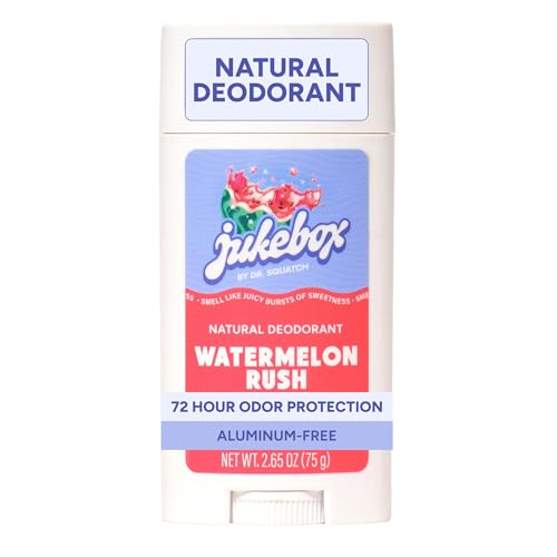 Jukebox Natural Women’s Deodorant - Aluminum Free, 72 Hour Odor Protection - Made with Arrowroot, Charcoal & Postbiotics - Watermelon Rush, 2.65 oz Beauty and Personal Care JUKEBOX