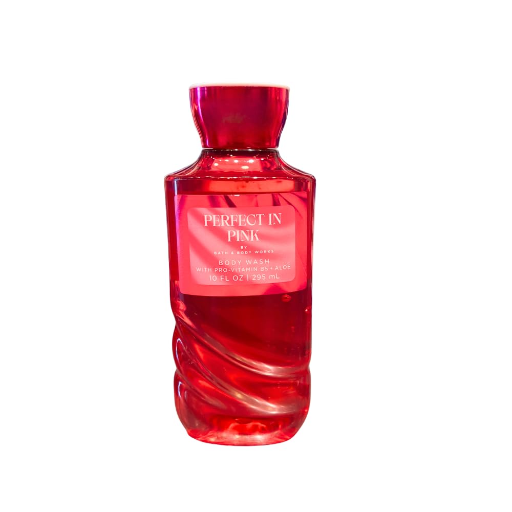Bath & Body Works PERFECT IN PINK Body Wash, Fine Fragrance Mist & Ultimate Hydration Body Cream 3-piece Gift Set with a Blue Bow for Holidays - Full Beauty and Personal Care Bath & Body Works