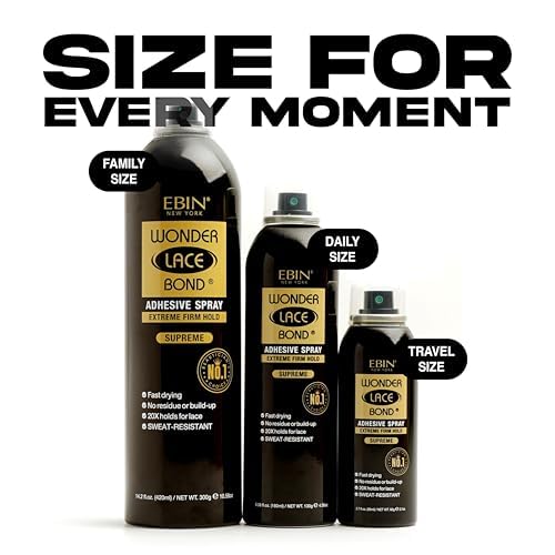 Wonder Lace Bond Adhesive Spray - Supreme 6.08 fl.oz./180ml | Fast Drying, No Residue, Long Lasting Formula with Protecting Edges Lace Front Wig Bond